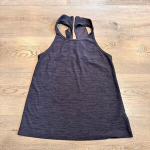 Old Navy Active Tank Top‎ XS XSmall Gray Heathered Ruffle Back Gym Breathe On